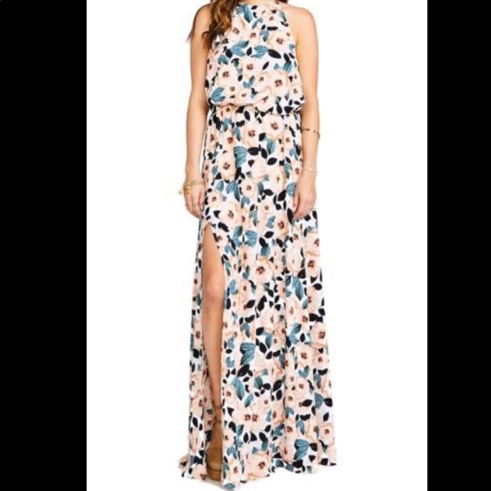 Show me your mumu heather halter maxi dress